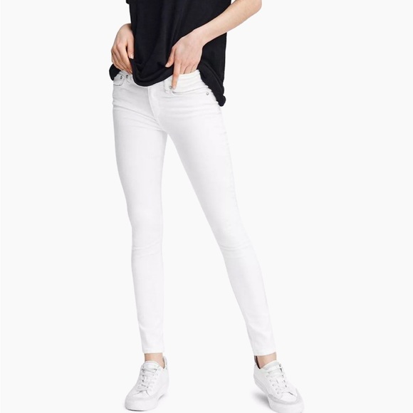 NWT rag & bone Jeans White Cate Mid-Rise Ankle Skinny Size 25 (2) MSRP $195 - Picture 2 of 10
